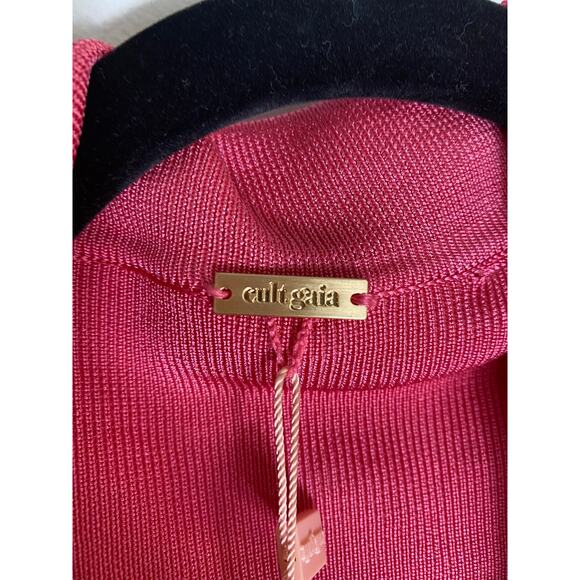 NWT CULT GAIA DRESS PINK MIDI CRISTINA KNIT TIE BACK CUT OUT LONG SLEEVE - Picture 7 of 10
